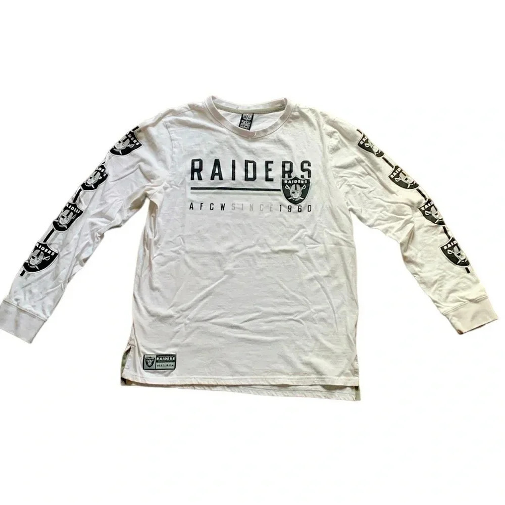 Las Vegas Raiders White Graphic T Shirt Men’s Size Large New